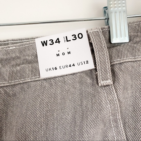 NWT Topshop Gray MOM Jeans - Picture 2 of 10